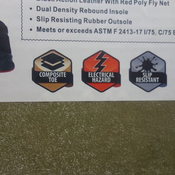 NEW Hoss Boots Rim Fly Black Red High Top Composite Toe Men's 10.5 - Picture 9 of 10